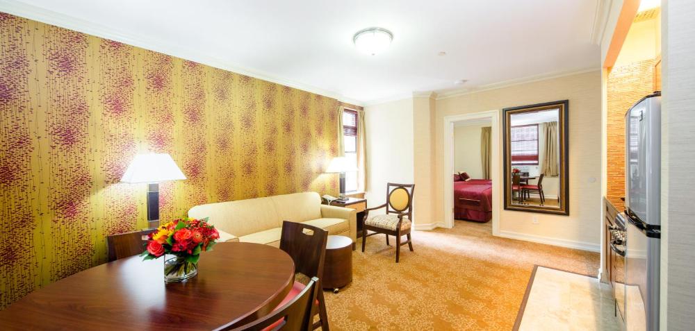 One Bedroom with 2 double beds, plus a sofa bed- Mobility/Hearing Accessible interior